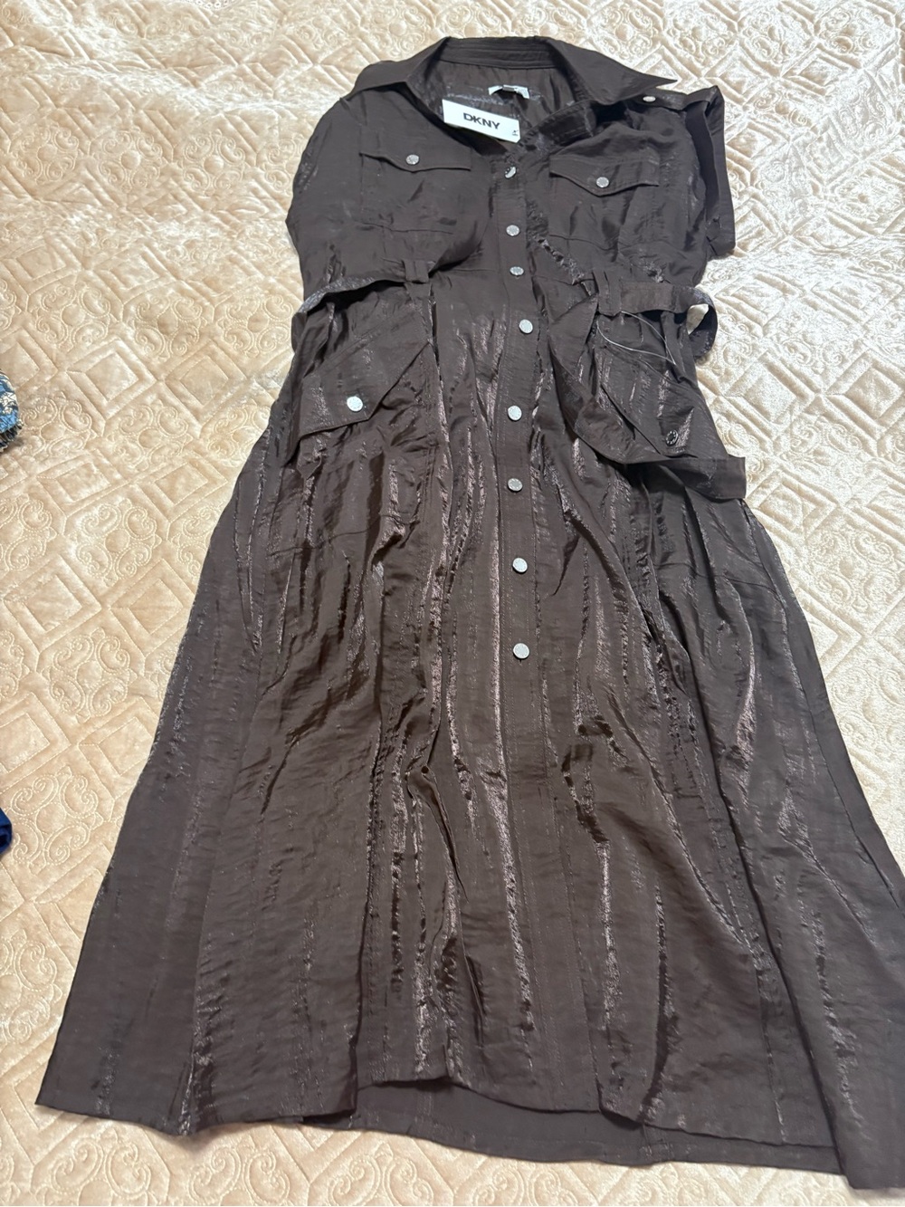 Dkny Button-Front Midi Shirt Dress - Picture 1 of 6